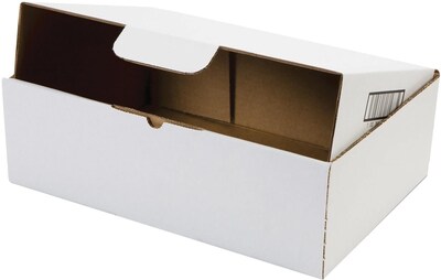 Duck® Self-Locking Mailing Box, 13 x 9 x 4, White, 25/Pack (1147639)