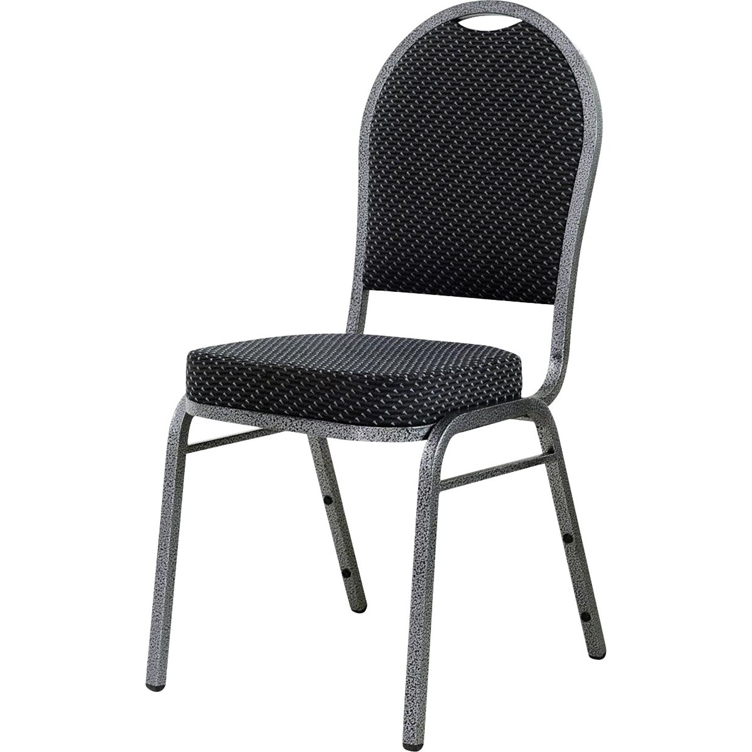 Lorell Round High-Back Upholstered Stack Chair, 4/Carton, Black/Gray (LLR62525)