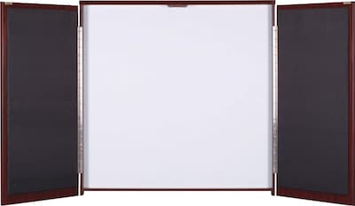 Lorell Dry-erase Whiteboard Presentation Cabinet, Mahogany (LLR69865)