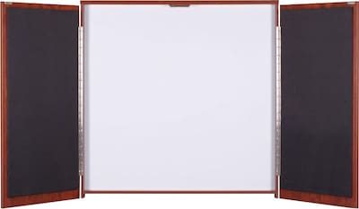 Lorell Dry-erase Whiteboard Presentation Cabinet, Cherry (LLR69866)