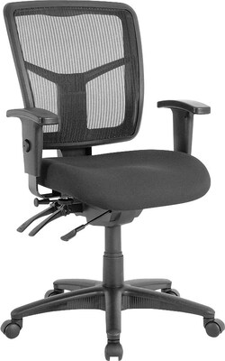 Lorell Ergomesh Swivel Mesh Mid-back Office Chair, Black (LLR86802)