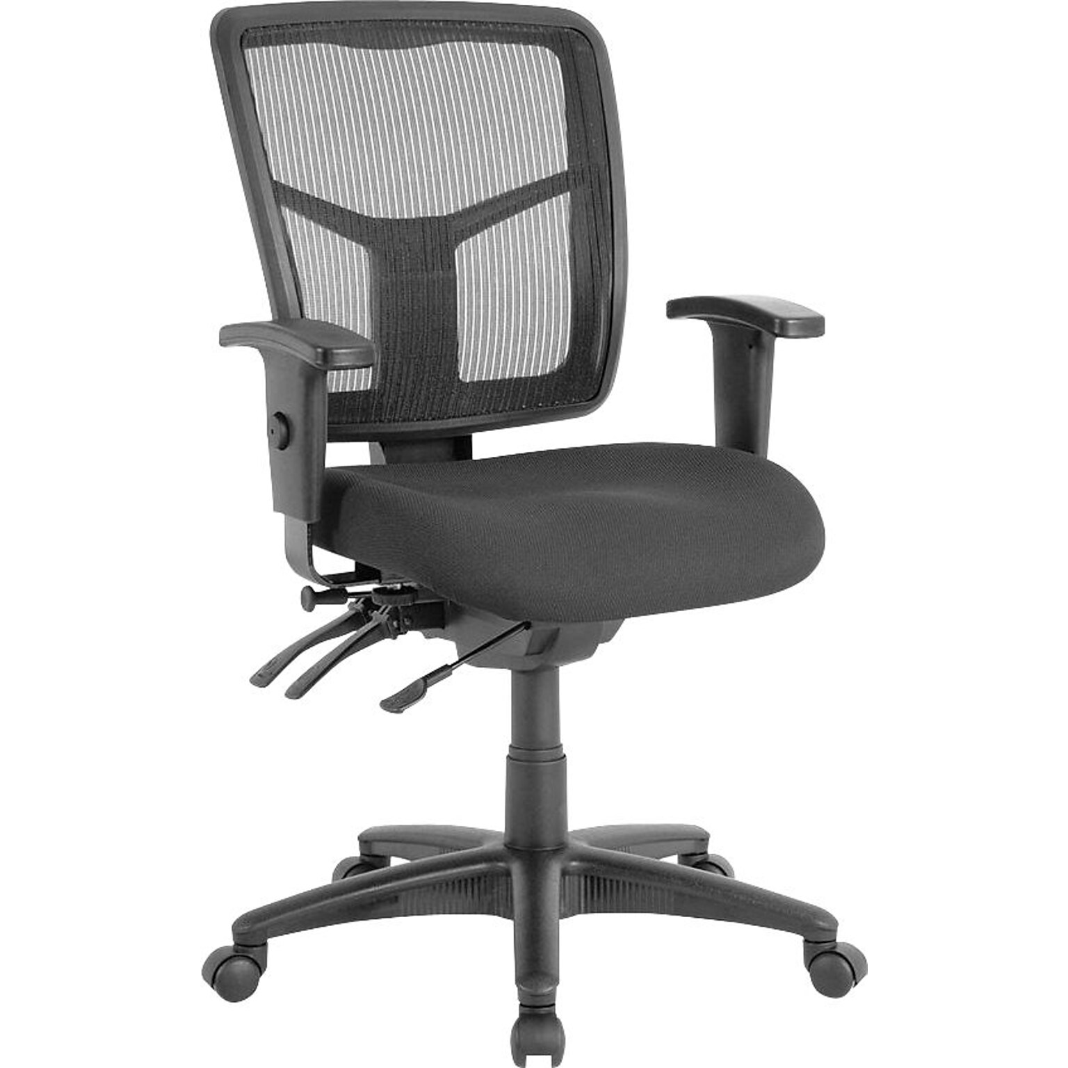 Lorell Ergomesh Swivel Mesh Mid-back Office Chair, Black (LLR86802)