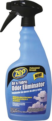 Zep Commercial Air & Fabric Odor Eliminator, Sky Blue Scent, 32oz. Spray (ZUAIR32)