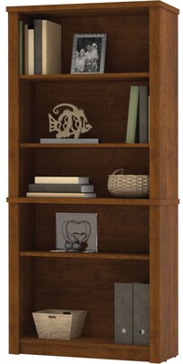 Bestar® Embassy Collection  5-Shelf 67 Laminate Bookcase,Tuscany Brown Finish (60700-3163)