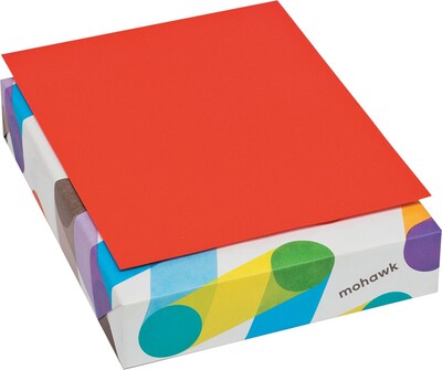 Mohawk BriteHue Multipurpose Colored Paper, 8 1/2" x 11", Red, 500 Sheets/Ream