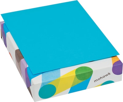 Mohawk BriteHue Multipurpose Colored Paper, 8 1/2" x 11", Blue, 500 Sheets/Ream