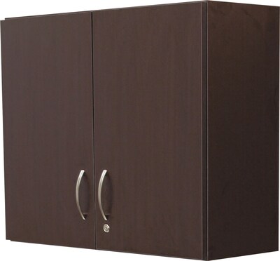 Safco® Modular Break Room Breakroom Wall Cabinet, Asian Night/Black, 30"H x 36"W x 14"D