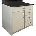 Alera® Hospitality Base Cabinet; 1-Door Cabinet/4 Drawers, Gray