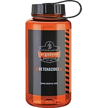 Ergodyne® Chill-Its® 1 Liter Wide Mouth Plastic Water Bottle, Orange