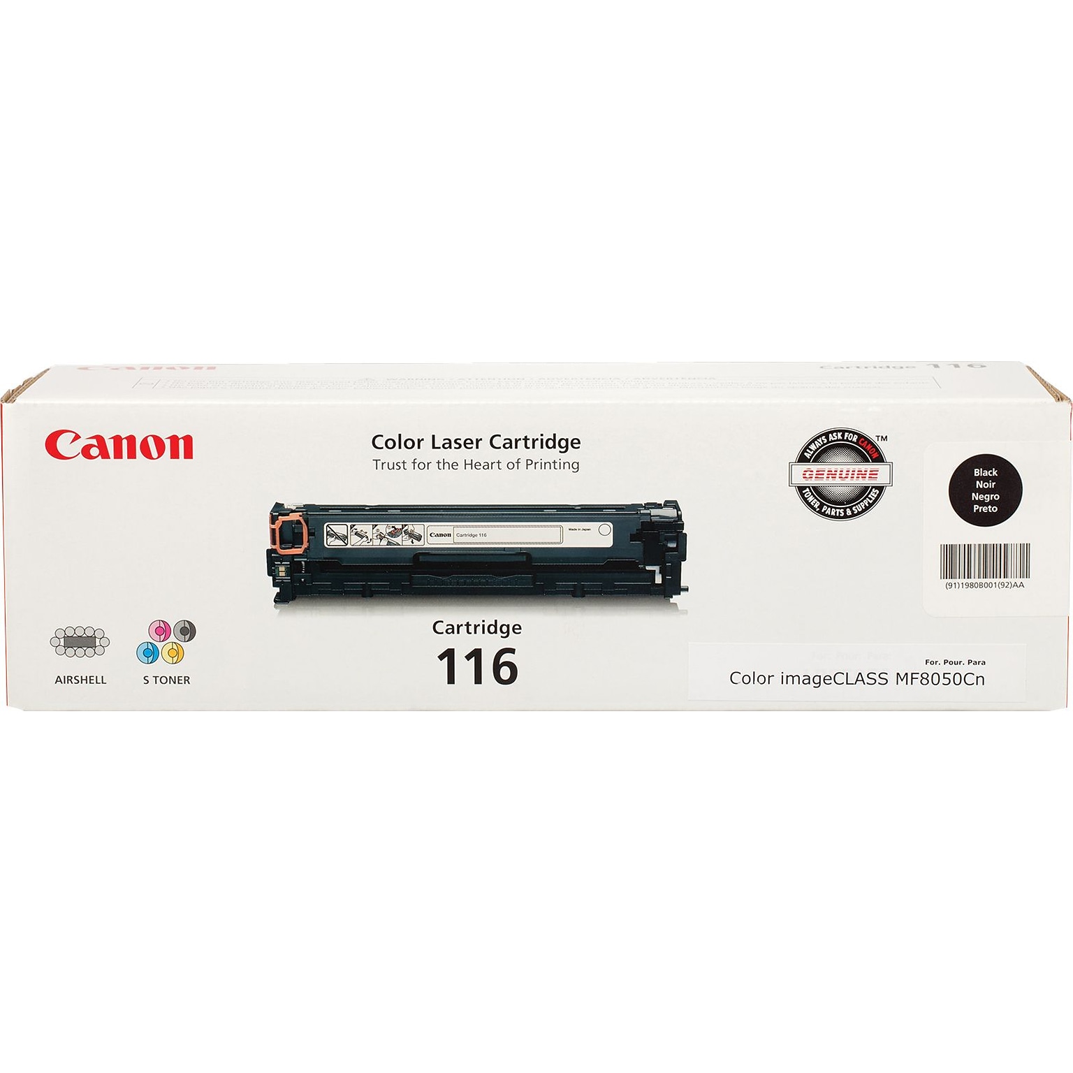 Canon 116 Black Standard Yield Toner Cartridge (1980B001AA)