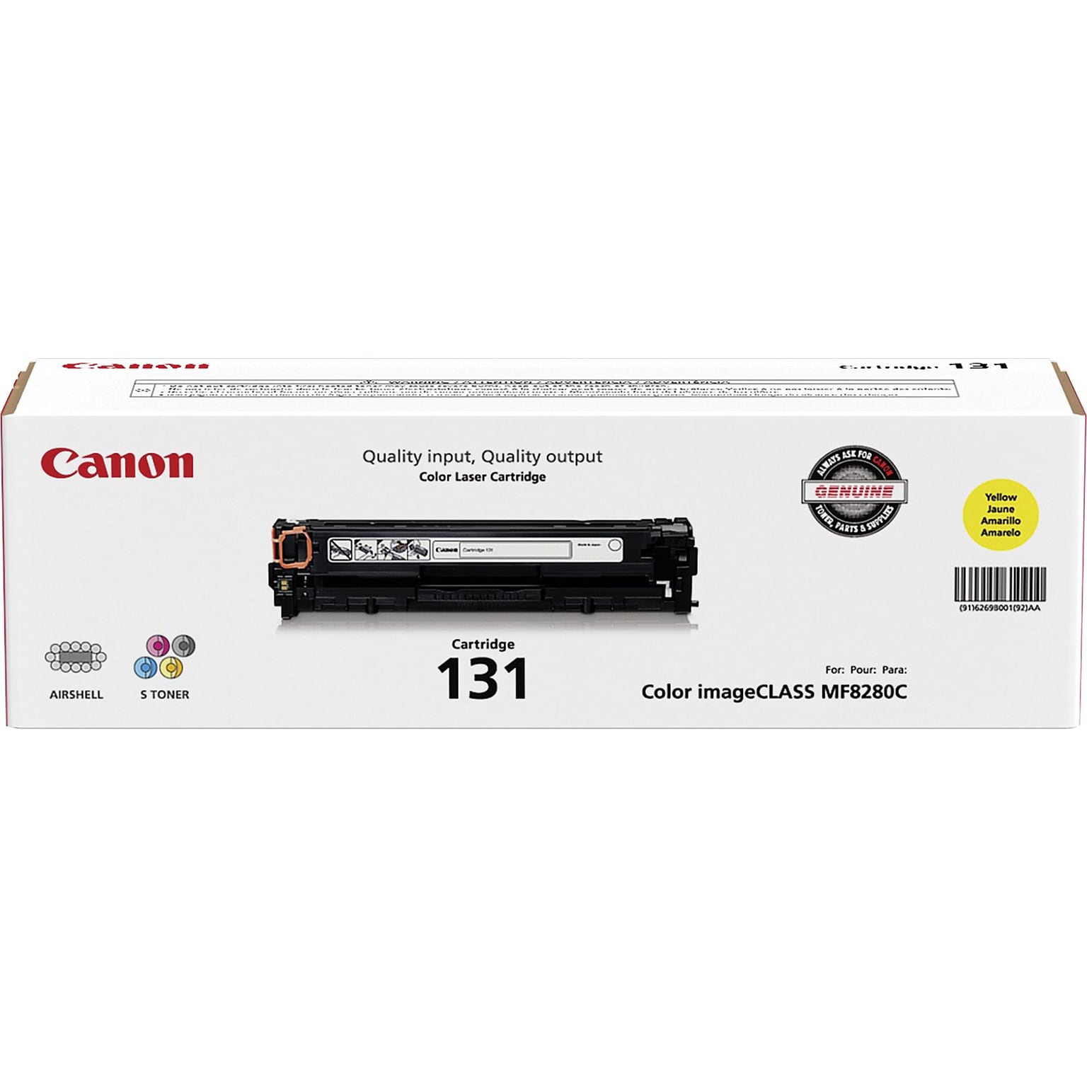 Canon 131 Yellow Standard Yield Toner Cartridge (6269B001AA)