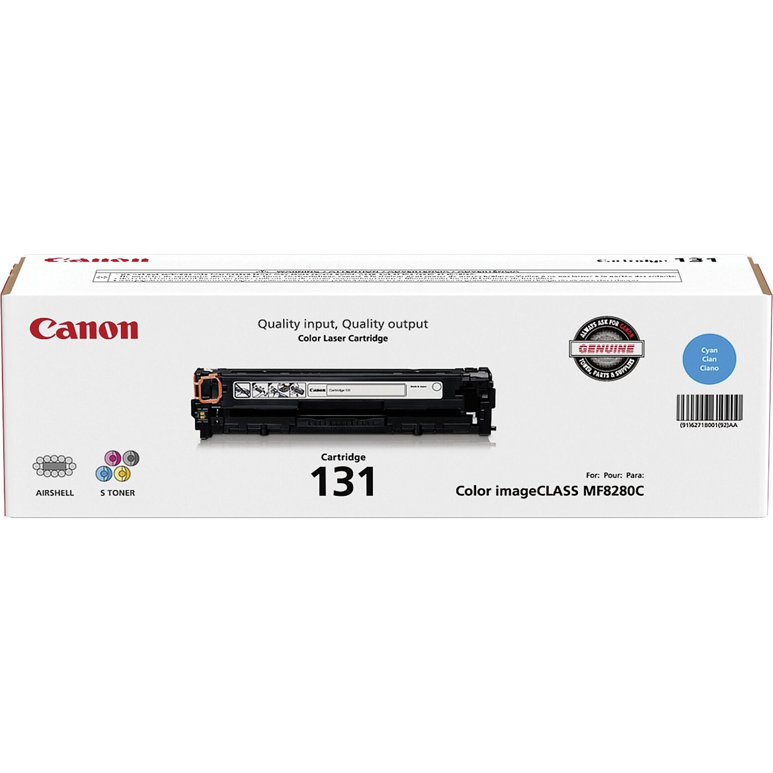 Canon 131 Cyan Standard Yield Toner Cartridge   (6271B001AA)