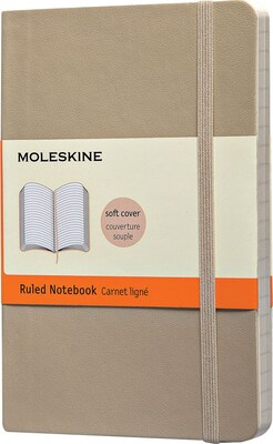Moleskine Classic Notebook, Pocket, Ruled, Khaki Beige, Soft Cover, 3-1/2 x 5-1/2