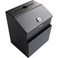 Pyramid Metal Suggestion Box; 8-1/2H x 7-1/4W x 6-1/4D , Gray