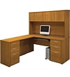 BestarÂ® Embassy Collection in Cappuccino Cherry; L-Shaped Workstation w/ Hutch & 2 Pedestals