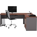 Bestar® Connexion Collection 71W L-Shaped Desk with Oversize Pedestal, Bordeaux and Slate (93862-39)