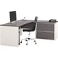 Bestar Connexion Collection 71"W L-Shaped Desk with Oversize Pedestal, Sandstone and Slate (93862-59)