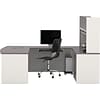 Bestar® Connexion Collection 71 U-Shaped Desk with Oversize Pedestal and Hutch, Sandstone/Slate (93