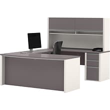 U-Shaped Desk with Pedestal and Hutch