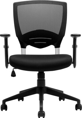 Global Offices to Go Fabric Managers Office Chair, Adjustable Arms, Black (OTG11960B)