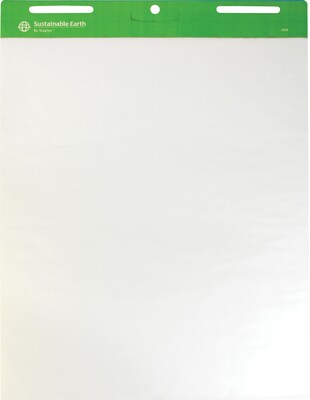 Sustainable Earth by Staples Sugarcane-Based Easel Pads, Plain, 27 x 36, 50 Sheets/Pad, 4/Ct