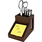 Victor Technology Wood Desk Accessories Pencil Cup/Note Holder, Mocha Brown, 4 1/2"H X 6 1/4"W X 4"D