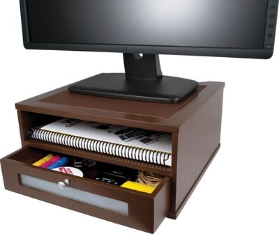 Victor Technology Wood Monitor Riser, Mocha Brown (B1175)