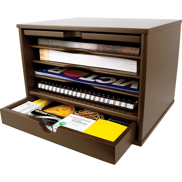 Victor Technology 5-Compartment MDF Storage Drawer, Mocha Brown (B4720)