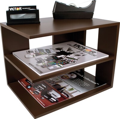 Victor Technology Wood Desk Accessories Corner Shelf, Mocha Brown (B1120)