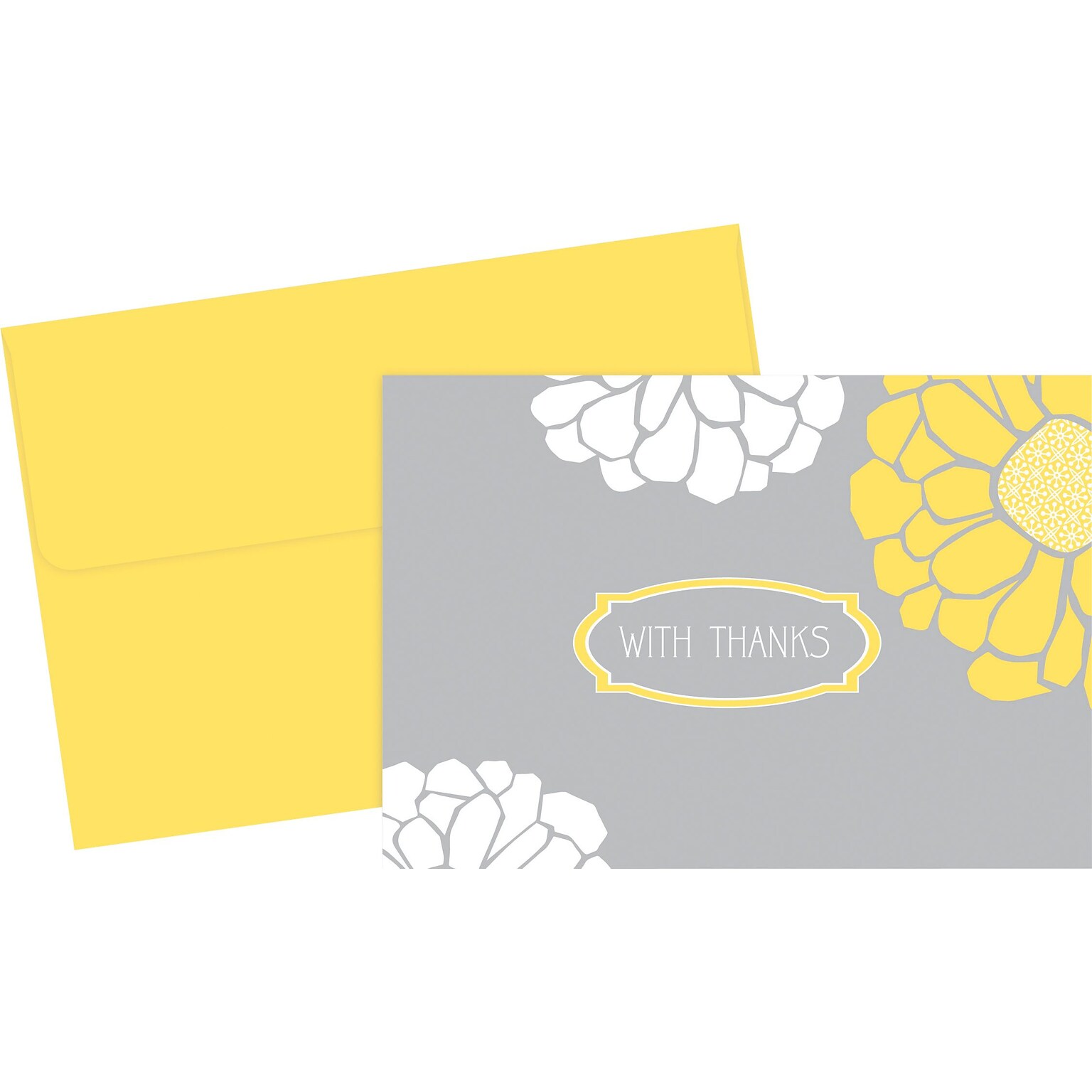 Great Papers Sunny Flowers Matte Personal Thank You Notecards, Multicolor, 24/Pack (2014017)