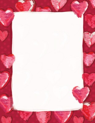 Great Papers® Fuzzy Hearts Letterhead, 80/Pack