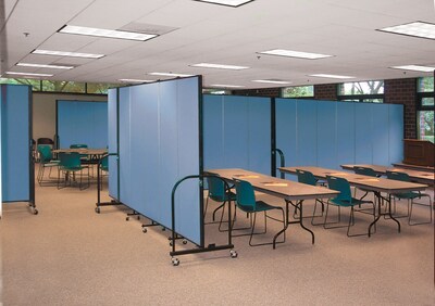 Screenflex® 13-Panel FREEstanding™ Portable Room Dividers; 8'H x 24'1"L, Grey