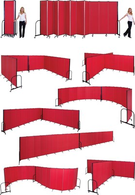 Screenflex® 7-Panel FREEstanding™ Portable Room Dividers, 8'H x 13'1"L, Blue