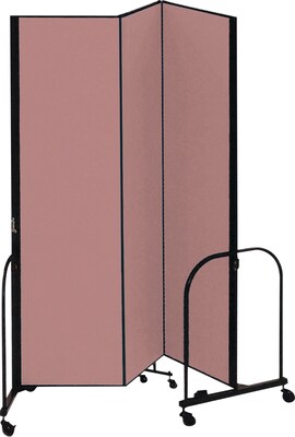 Screenflex® 3-Panel FREEstanding™ Portable Room Dividers; 74H x 59L, Mauve