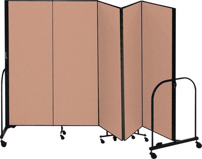 Screenflex® 5-Panel FREEstanding™ Portable Room Dividers; 6H, Oatmeal