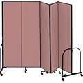 Screenflex® 5-Panel FREEstanding™ Portable Room Dividers; 74H, Mauve