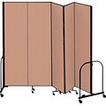Screenflex® 5-Panel FREEstanding™ Portable Room Dividers; 74H, Oatmeal