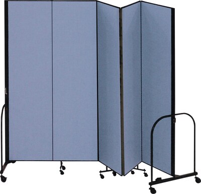 Screenflex® 5-Panel FREEstanding™ Portable Room Dividers; 8'H, Blue