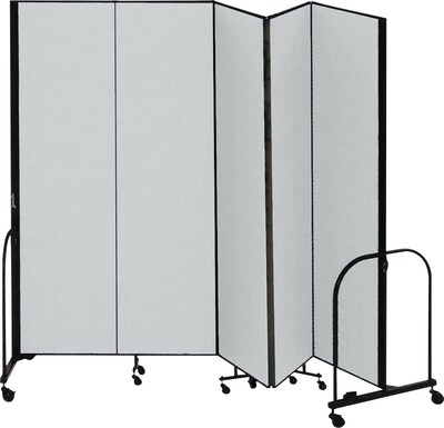 Screenflex® 5-Panel FREEstanding™ Portable Room Dividers; 8H, Grey