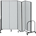Screenflex® 5-Panel FREEstanding™ Portable Room Dividers; 8H, Grey