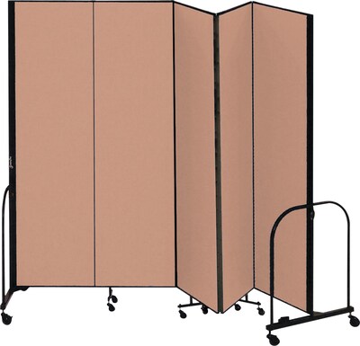 Screenflex® 5-Panel FREEstanding™ Portable Room Dividers; 8H, Oatmeal