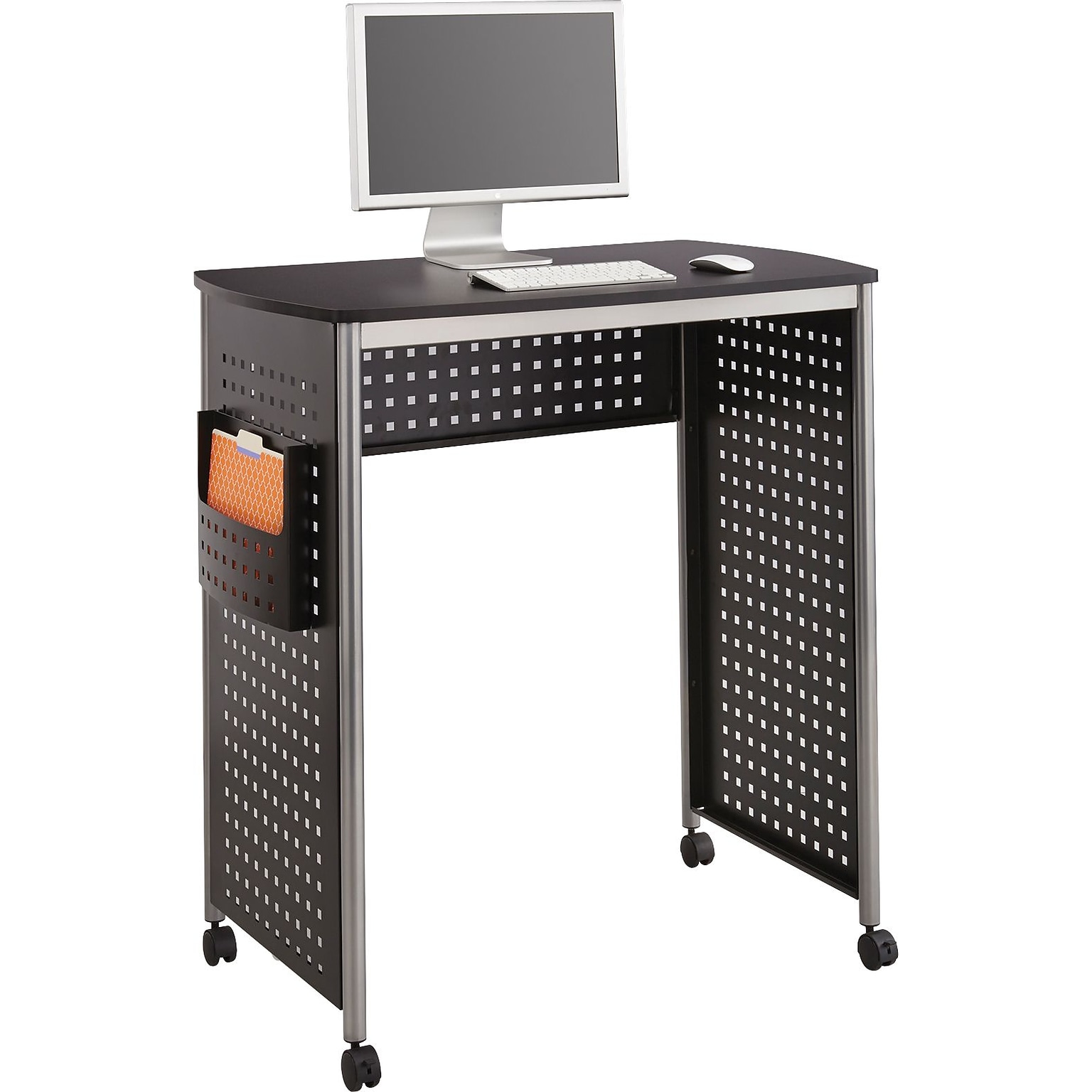 Safco Scoot Stand-Up Workstation, Black/Silver, 41 3/4H x 38 1/2W x 23 1/4D