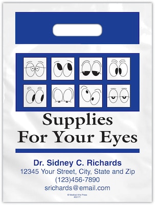 Medical Arts Press® Eye Care Personalized Large 2-Color Supply Bags; 9 x 13, Supplies For Your Eyes