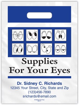 Medical Arts Press® Eye Care Personalized Large 2-Color Supply Bags; 9 x 13, Supplies For Your Eyes