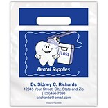 Medical Arts Press® Dental Personalized Small 2-Color Supply Bags, Happy Tooth, Dental Supplies