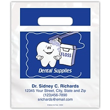 Medical Arts Press® Dental Personalized Small 2-Color Supply Bags; 7-1/2x9, Happy Tooth, Dental Sup