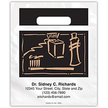 Medical Arts Press® Dental Personalized 2-Color Supply Bags; 7-1/2x9, Brush/Floss/Paste Graphics, 1