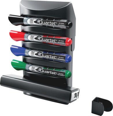Quartet EndureGlide Dry Erase Markers Caddy Set, Chisel Tip, Assorted, 4/Pack (558)