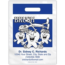 Medical Arts Press® Dental Personalized Large 2-Color Supply Bags; 9 x 13, Brush, 100 Bags, (53160)