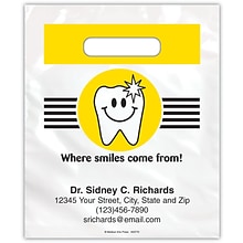 Medical Arts Press® Dental Personalized Small 2-Color Supply Bags; 7-1/2x9, Where Smiles Come From,